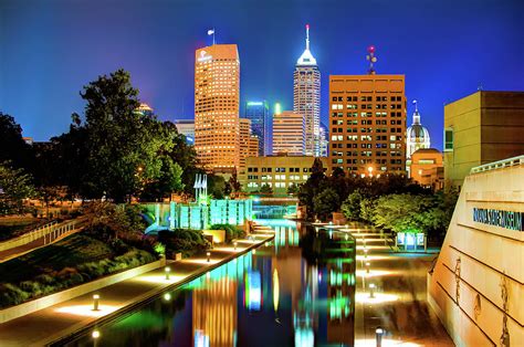 Indy Of Lights Indianapolis Downtown Skyline Photograph By Gregory