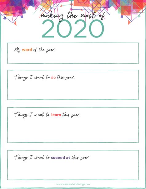 Free New Year's Resolution Printables 2024
