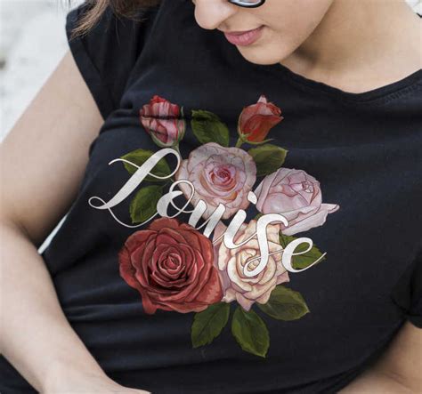 Camiseta Vintage Con Rosas Personalizada Tenvinilo