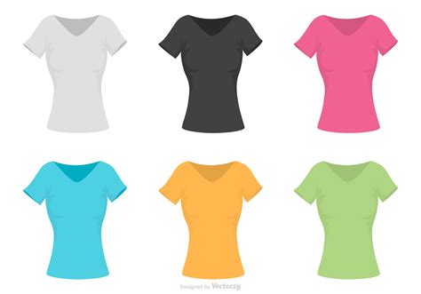 Female V Neck Shirt Template Vector 156045 Vector Art At