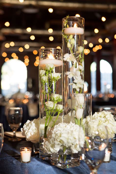 Contemporary White Orchid Submerged Centerpieces