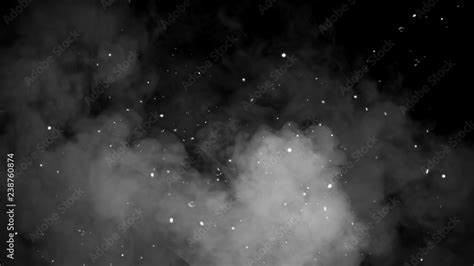 Fog And Mist Effect On Black Background Particles Dust With Smoke