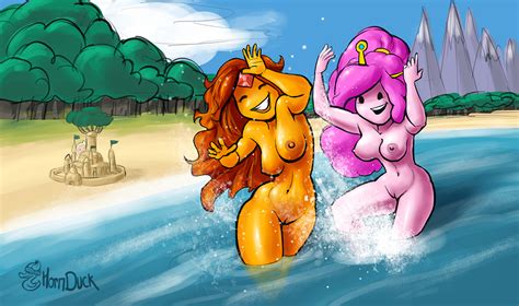 Rule 34 Adventure Time Beach Breasts Finn The Human Flame Princess