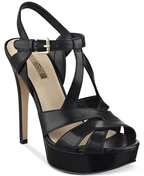 Guess Womens Kymma Strappy Platform Dress Sandals In Black Lyst