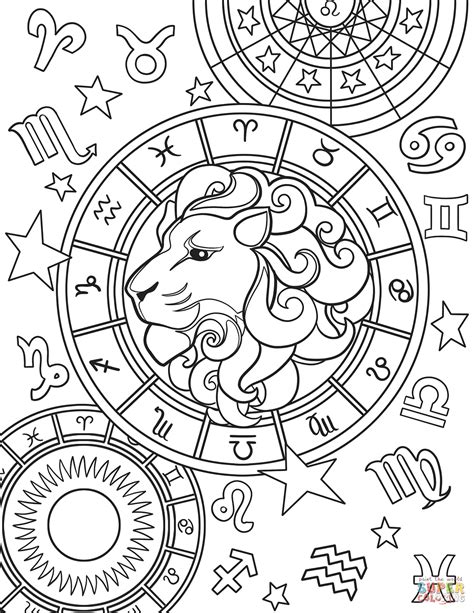 Leo Zodiac Sign Coloring Page Free Printable Coloring Pages