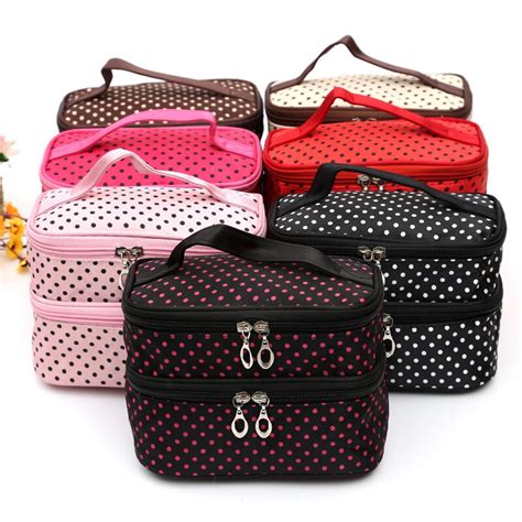 Buy 3pcslot Women Portable Cosmetic Bag Polka Dots