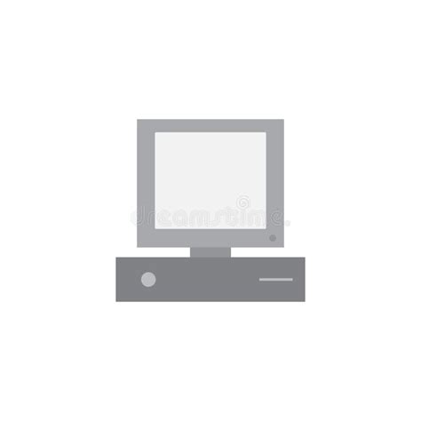 Old Computer Flat Icon Vector Design Illustration Stock Vector