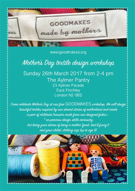 Mothers Day Textile Design Workshop Goodmakes