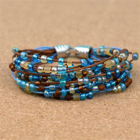 Knotted bead bracelets cord knotting tutorial: Easy Boho Beaded Bracelet - Happy Hour Projects