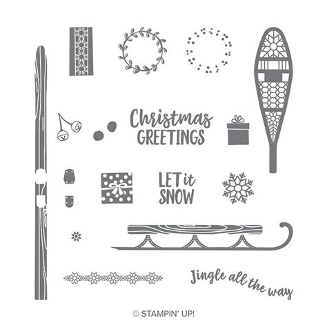 This Alpine Adventure Photopolymer Stamp Set From Stampin Up Has Skis