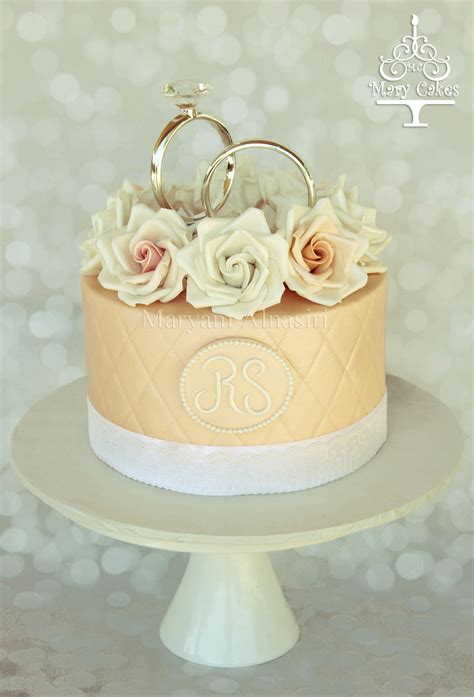 See more ideas about cake, cake design, engagement cake design. Engagement Cake ,ring Topper , Roses - CakeCentral.com