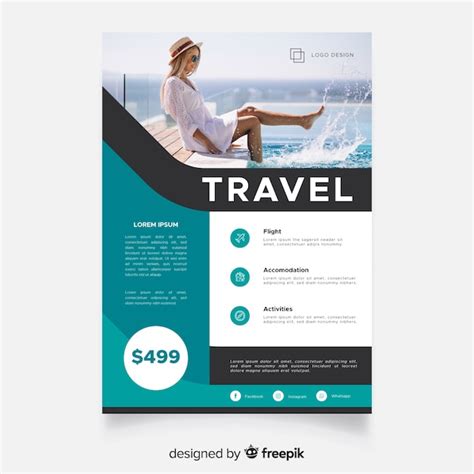 Free Vector Travel Poster Template With Traveler