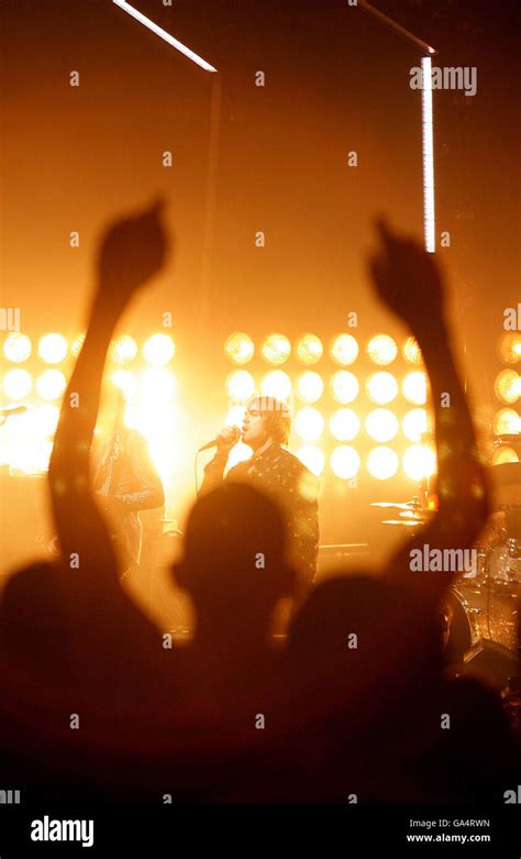 tom meighan lead singer of kasabian in concert during an exclusive vodafone tba gig in their