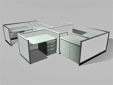 Office Cubicles Workstations 3d Model 3ds Max Files Free Download