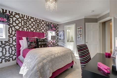 Hot Pink Headboard Contemporary Bedroom Great