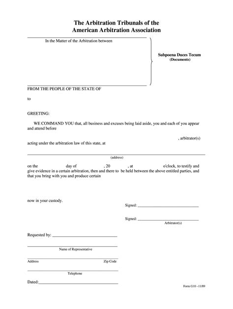 Subpoena Form Fill Out And Sign Online Dochub