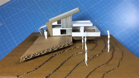 Model Making Of Modern Architectural Building 2out Of Cardboard Time