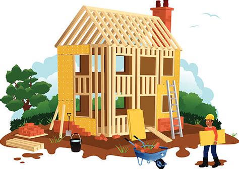 Top 60 House Construction Clip Art Vector Graphics And Illustrations