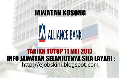 Please use one of the supported browsers below to apply for alliance digital sme loan. Jawatan Kosong Alliance Bank Malaysia Berhad - 11 Mei 2017