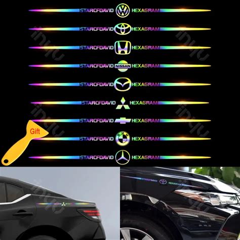 1pc Laser Reflective Mobil Logo Stiker Surat Auto Body Decal Mobil