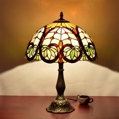 Tiffany Style Table Lamp Mklot Ecopower Baroque Lighting 12 Inch Wide