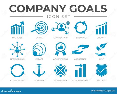 Business Goals Icon Set Stock Vector Illustration Of Business 191088025