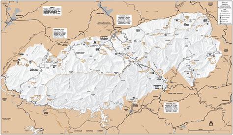 Great Smoky Mountain National Park Map Gatlinburg Tennessee Vintage
