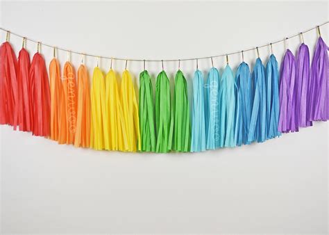 Gold Rainbow Tassel Garland, Rainbow Party-Rainbow Banner-Rainbow Garland-Rainbow Birthday ...