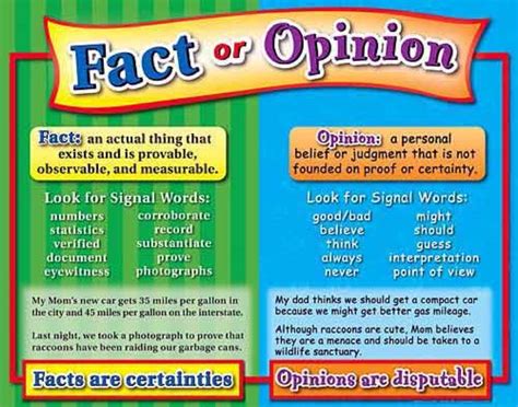 Opinion Marking Signals List Fact And Opinion Signal Words List