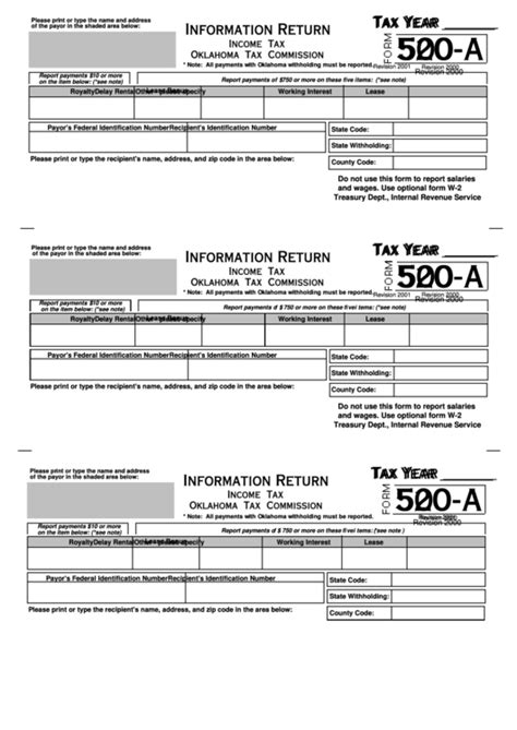 California explanation of amended return changes (540 schedule x). Form 500-A - Income Tax Information Return printable pdf ...