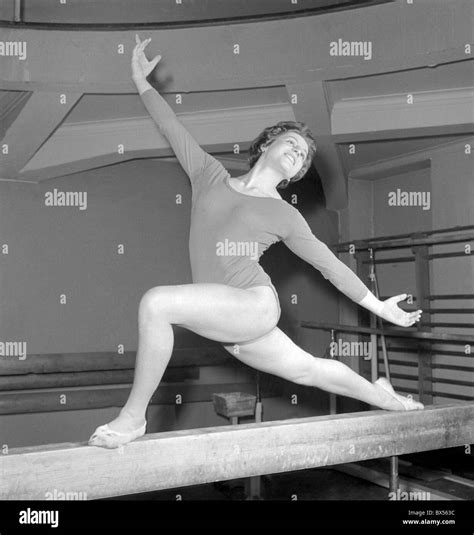 Sports Gymnast Vera Caslavska Practising On The Beam December 1961 Ctk Photozdenek Havelka