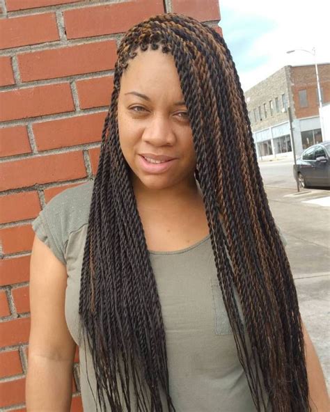 Long Highlighted Senegalese Twists Long Twist Braids Long Senegalese Twist Twist Braid Styles