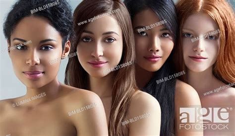 Multi Ethnic Nude Women Posing Together Stock Photo Picture And