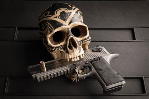 Download Gangster Skull With Gun Wallpaper Wallpapers Com