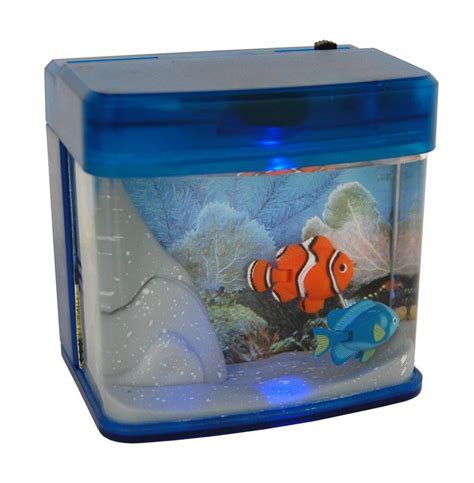 Elegantoss Mini Swimming Fish Tank Artificial Aquarium With Color Led