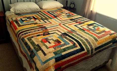 Batik Quilt Modern Geometric Quilt Queen Bed Quilt Handmade Etsy