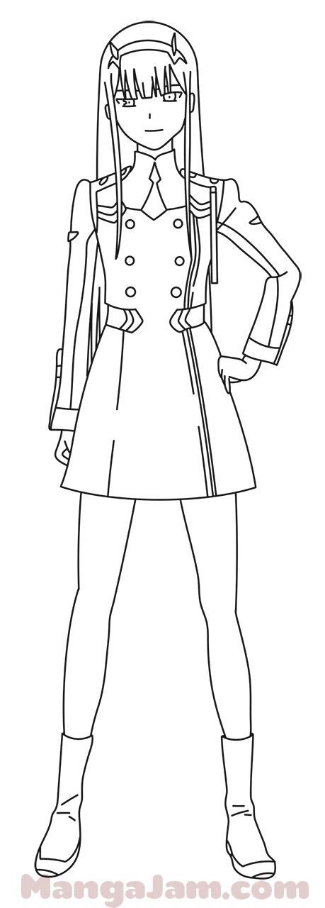 Anime Coloring Pages Zero Two Coloring And Drawing