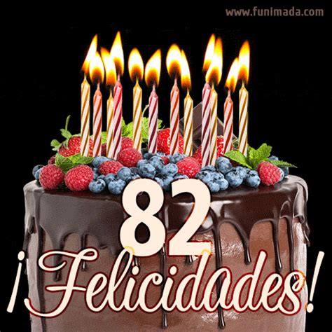 Feliz 82 Cumpleaños Pastel De Chocolate Imagen  Con Pastel Y