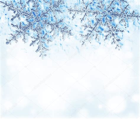 Snowflake Blue Decorative Border — Stock Photo © Annaom 8101724