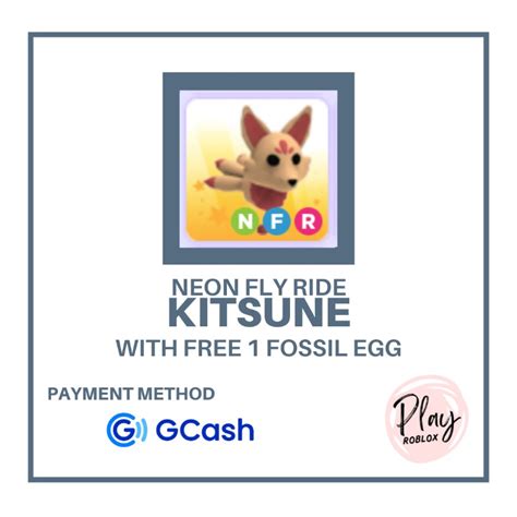 Adopt Me Nfr Kitsune Neon Fly Ride Kitsune Hobbies And Toys Toys