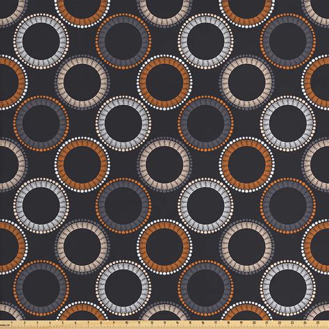 Abstract Geometry Fabric By The Yard Ethnic Circular Dots And Stripes