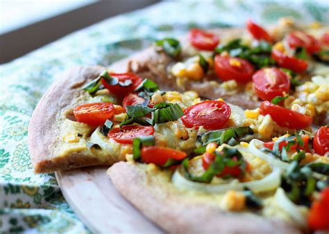 Vegan Summer Pizza With Corn Tomatoes And Basil Kitchen Treaty
