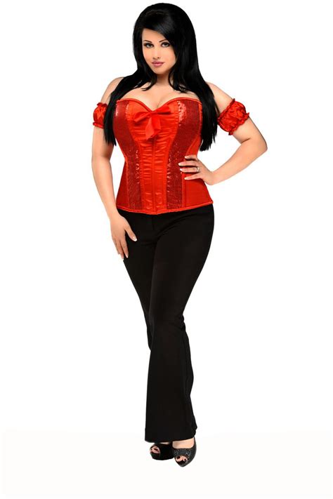 Daisy Corsets Daisy Corsets Women S Top Drawer Sequin Molded Cup Corset Red Large Walmart