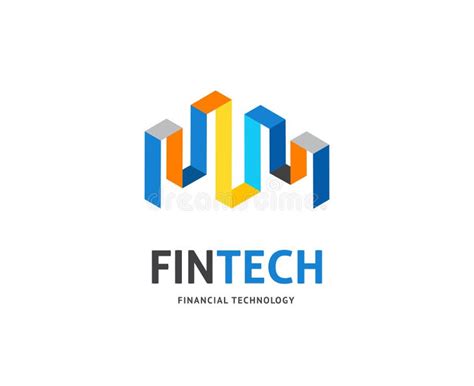 Modern Logo Concept Design Of Fintech Industry Finance Digitization