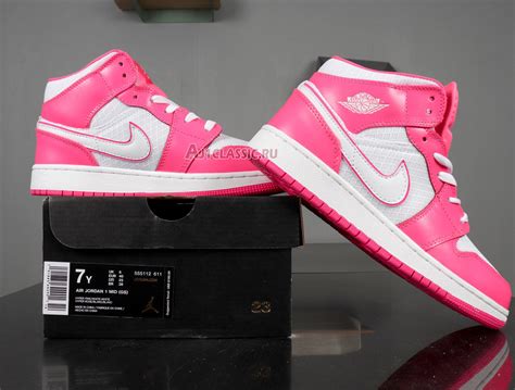 Air Jordan 1 Mid Gs Hyper Pink 555112 611 Hyper Pinkwhite Sneakers