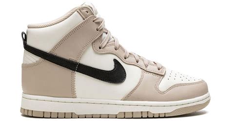 Nike Leather Dunk High Sneakers In Natural Lyst UK