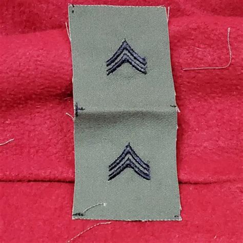 Vintage Us Army Corporal Rank Patch Sew On Subdued Od Black 1odp14 2