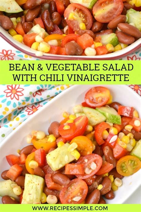 Print this easy chili recipe: Bean Salad With Vegetables And Chili Vinaigrette - Recipes ...