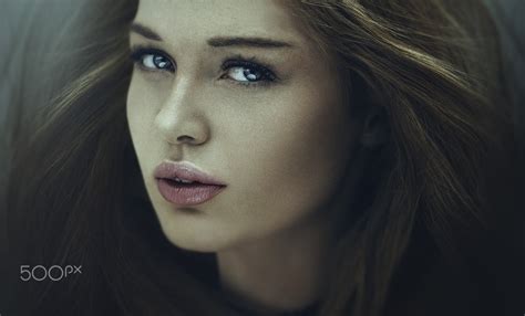 Women Face Lipstick Looking At Viewer Women Indoors Model Long Hair Brunette Portrait