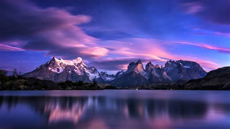 Montañas En Lago Al Atardecer Fondo De Pantalla 4k Hd Id4450